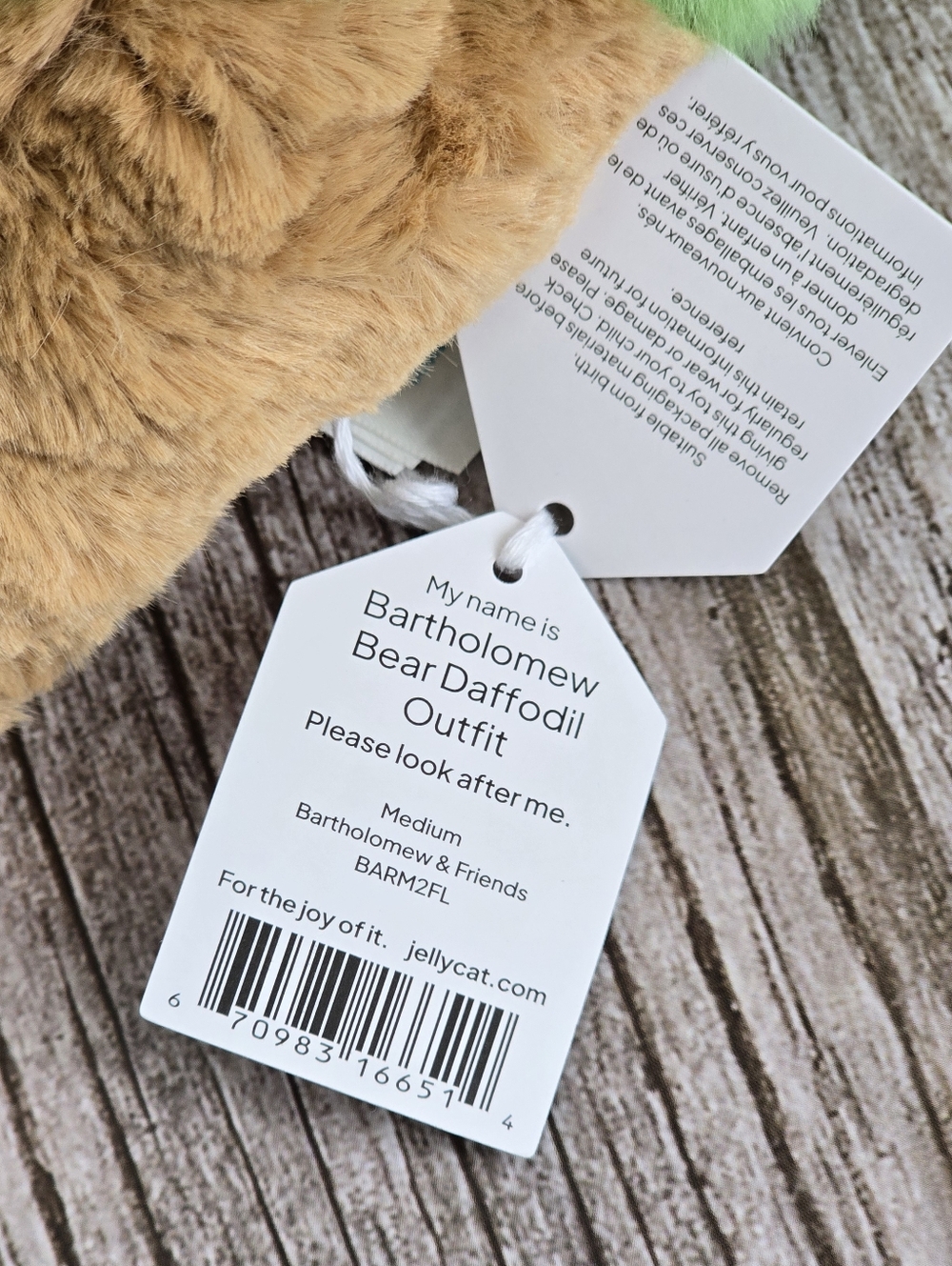*NWT* JELLYCAT Bartholomew Bear Daffodil Outfit Plush Toy - Picture 10 of 13